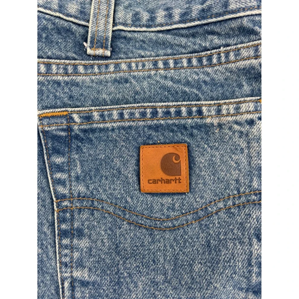 Carhartt B460 LVB Relaxed Fit Jeans Mens 42x30 Blue Denim Straight Leg Workwear